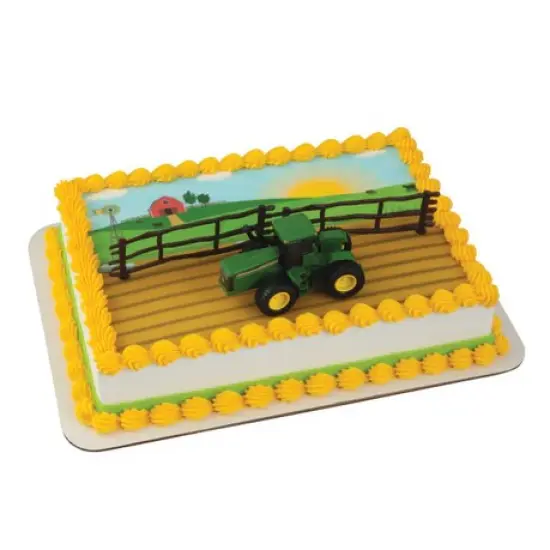 John Deere Farm Tractor with Fence Cake Kit 3 Piece {4}