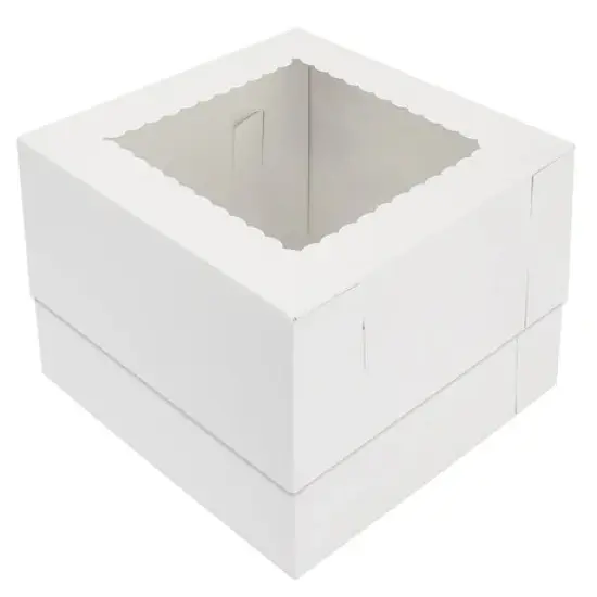 10 x 10 x 8" White Bakery Boxes with Window Pastry Boxes for Cakes, Cookies and Desserts {1}