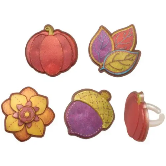 Harvest of Hues Fall Thanksgiving Cupcake Cake Decorating Rings 12 set {2}