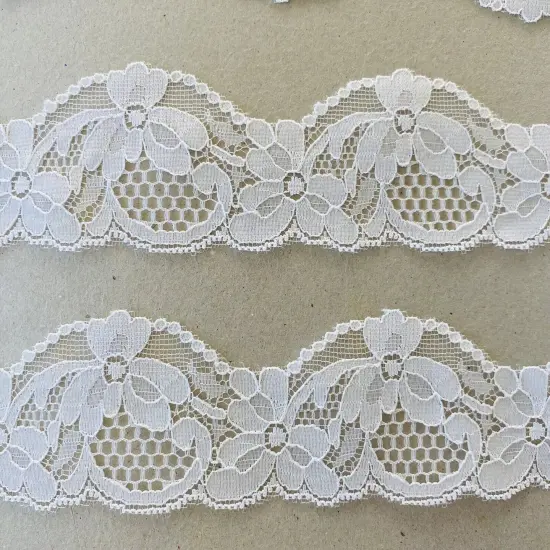 Kitcheniva 1.75" Wide 2 Yards Bright White Embroidered Ribbon {1}