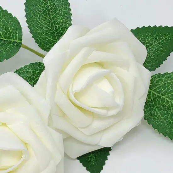 Wrapables Artificial Rose Flower, Real Touch Flowers for DIY Wedding Bouquets and Centerpieces Ivory {3}