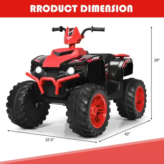 Iron Kids ATV Ride-On with Music, USB and 2 Speeds Red {4}