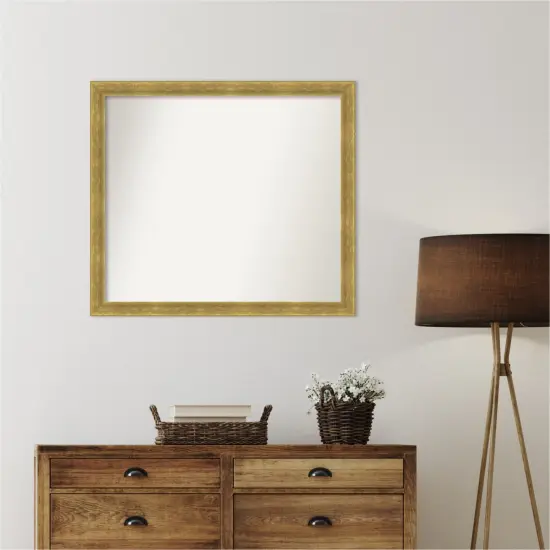 Angled Gold Non-Beveled Custom Framed Bathroom Vanity Wall Mirror {1}