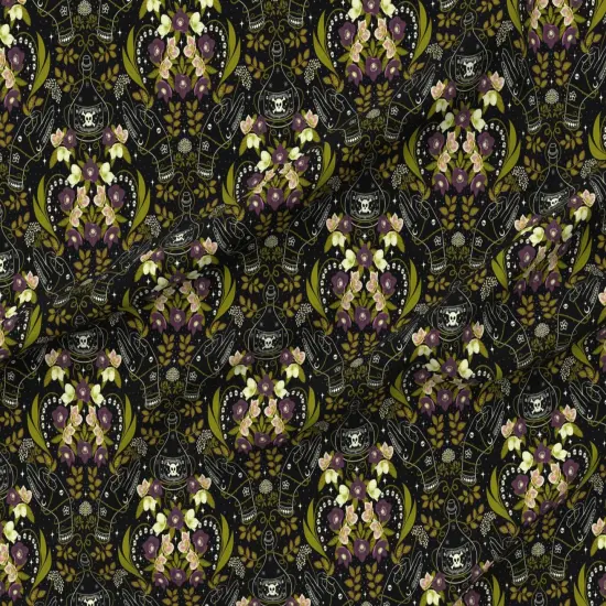 Various Fabrics by the Yard or Fat Quarter Gothic Celestial Witchy Poisonous Plants Hands Magical Custom Printed Fabric by Spoonflower {6}