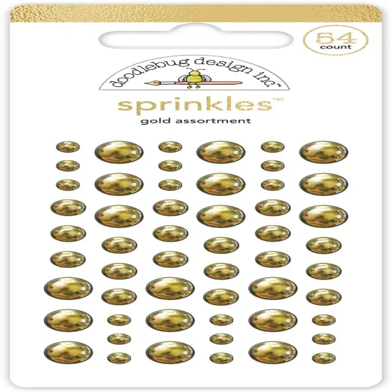 Doodlebug Sprinkles Adhesive Enamel Shapes-Gold Assortment, Hello Again {1}