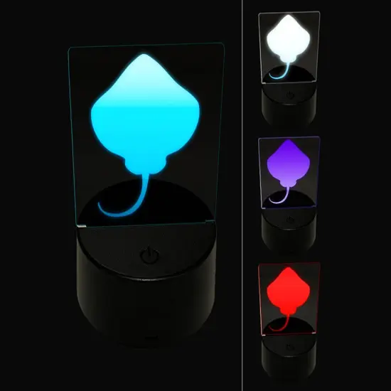Stingray Skate Fish Silhouette 3D Illusion LED Night Light Sign Nightstand Desk Lamp {1}