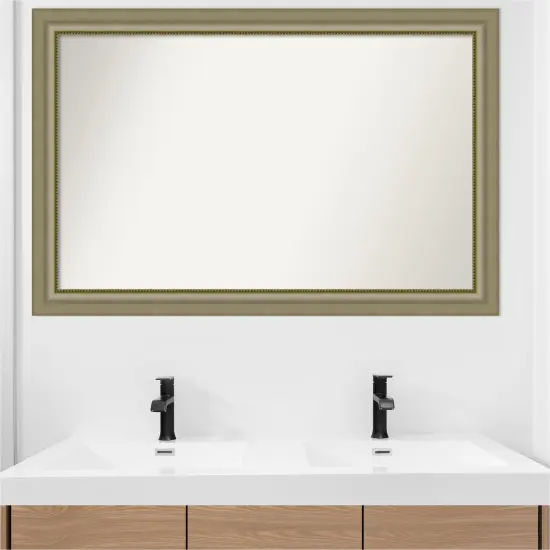 Vegas Silver Non-Beveled Custom Framed Bathroom Vanity Wall Mirror {1}