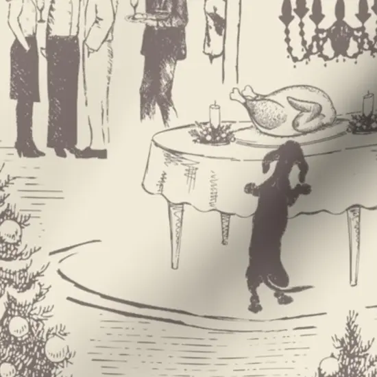 Various Fabrics by the Yard or Fat Quarter Toile Retro Dog Funny Earth Tones Neutral Custom Printed Fabric by Spoonflower {7}