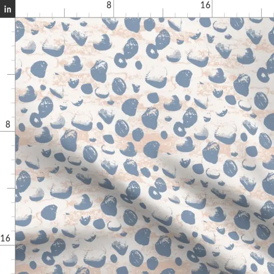 Various Fabrics by the Yard or Fat Quarter Coastal Neutral Shells Blue Beige Ocean Sea Sand Summer Pastel Custom Printed Fabric by Spoonflower {2}