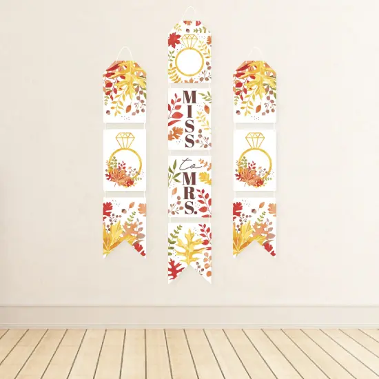 Big Dot of Happiness Fall Foliage Bride - Hanging Vertical Paper Door Banners - Autumn Leaves Bridal Shower and Wedding Party - Indoor Door Decor {4}