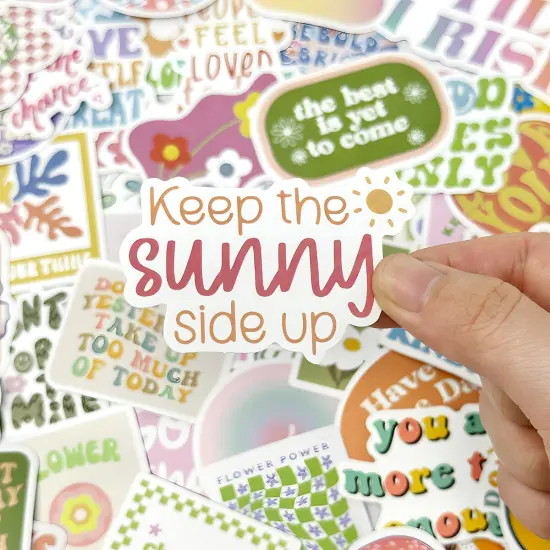 Wrapables Waterproof Vinyl Stickers for Water Bottles, Laptop, Phones, Skateboards, Decals for Teens, 100pcs Motivational {5}