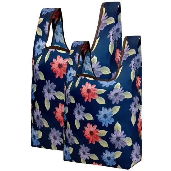 Wrapables JoliBag Collection Reusable Shopping Bag (Set of 2) Colorful Daisies {1}