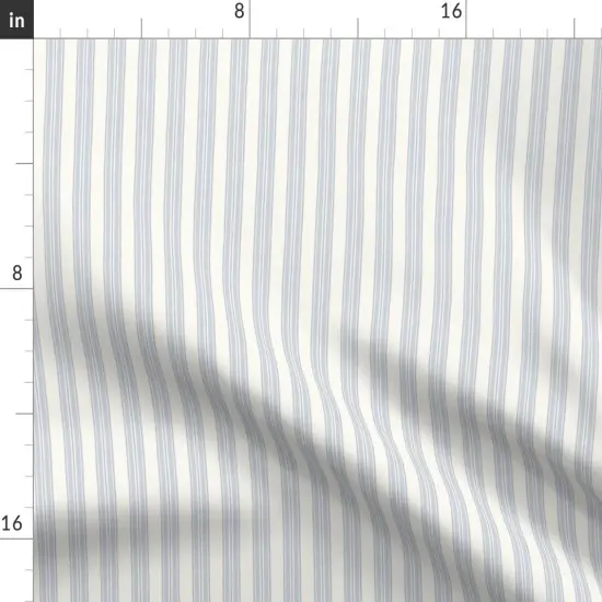 Various Fabrics by the Yard or Fat Quarter Blue Gray Stripe Neutral Small Scale French Ticking Classic Timeless Custom Printed Fabric by Spoonflower {2}