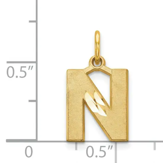 14K Gold Initial N Charm Jewelry FindingKing 20mm x 10mm {4}