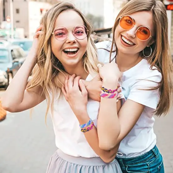 488 Pcs String Bracelet Making Kit, Friendship Bracelet String Kit with 50 Skeins Embroidery Floss Cross Stitch Thread, 400Pcs Friendship Bracelet Beads, 37Pcs Embroidery Tools and Storage Box {2}