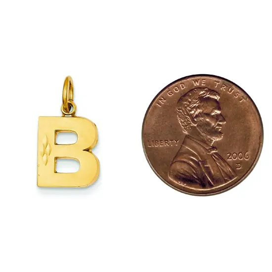 14K Gold Initial B Charm Jewelry FindingKing 20mm x 10mm {2}