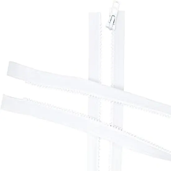 YKK Ski & Sport Vislon Zipper #5 Medium Weight Molded Plastic Teeth Separating Bottom Color White (21 Inches) {1}