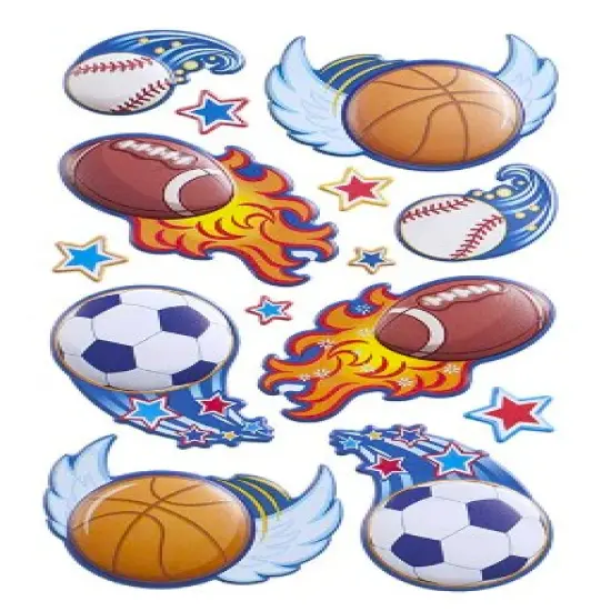 Sticko Dynamic Sports Balls Dimensional Stickers {1}