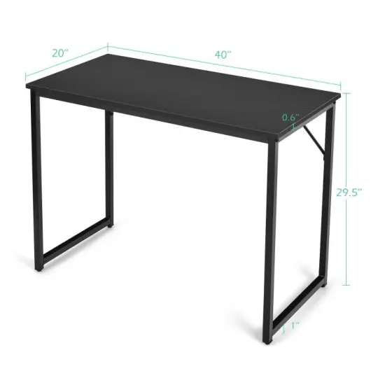 L Shaped Computer Desk and Writing Workstation for Home and Office-Black {2}