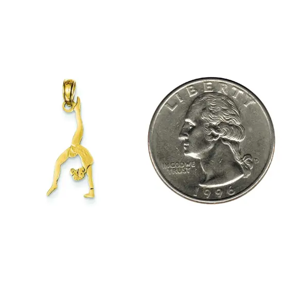 14K Gold Polished Gymnast Pendant Jewelry FindingKing 25.3mm x 9.6mm {2}