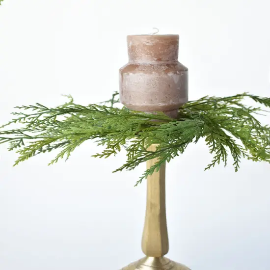 14" Faux Cedar Candle Ring (Fits up to a 3" Pillar Candle) CR1 {1}