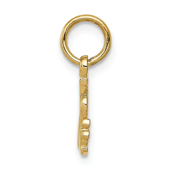 14K Gold I Love Music Charm Heart Musical Pendant Jewerly 15mm x 13mm {3}