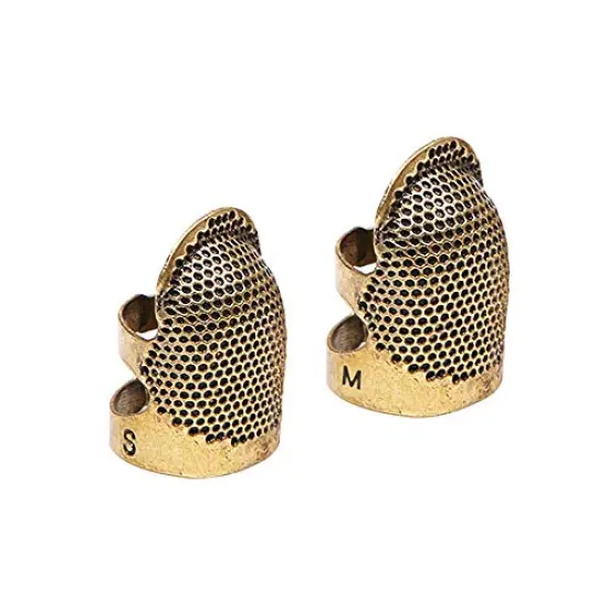 4 Pack Sewing Thimble Finger Protector, Adjustable Finger Metal Shield Protector Pin Needles Sewing Quilting Craft Accessories DIY Sewing Tools Needlework(2 Sizes) {2}