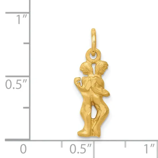 14K Gold Gemini Zodiac Charm Jewelry FindingKing 20mm x 6mm {3}
