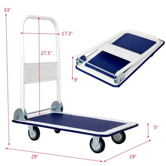 330 lbs Platform Cart Dolly Foldable Warehouse Push Hand Truck {2}