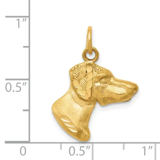 14K Gold Dog Charm Jewelry FindingKing 24mm x 17mm {4}
