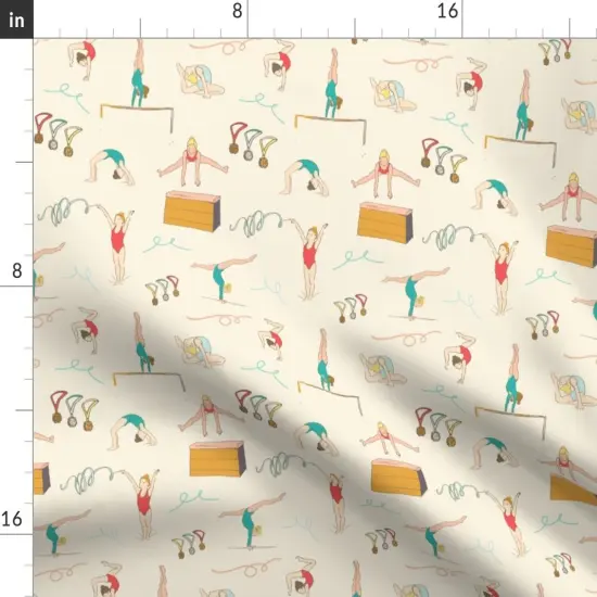 Various Fabrics by the Yard or Fat Quarter Gymnastics Girls Gym Ballet Exercise Children Kids Tumble Sport Custom Printed Fabric by Spoonflower {2}