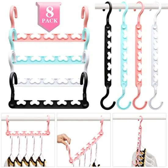 8-Pack-Closet-Organizers-and-Storage,Clothes-Organizer-Hangers for Heavy Clothes Sturdy Home Closet Organization and Storage,College-Dorm-Room-Essentials for Girls,Closet-Storage-Space-Saving-Hangers {1}