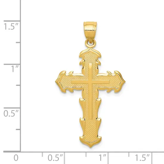 14K Gold Passion Cross Pendant Charm Jewelry 36 x 20mm {2}