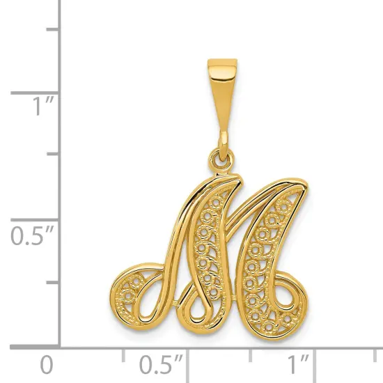 14K Gold Initial M Charm Jewelry FindingKing 28mm Long X 14mm Wide Approx. {2}