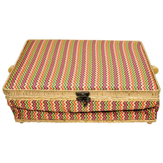 Folding Sewing Basket Chevron - pink {3}