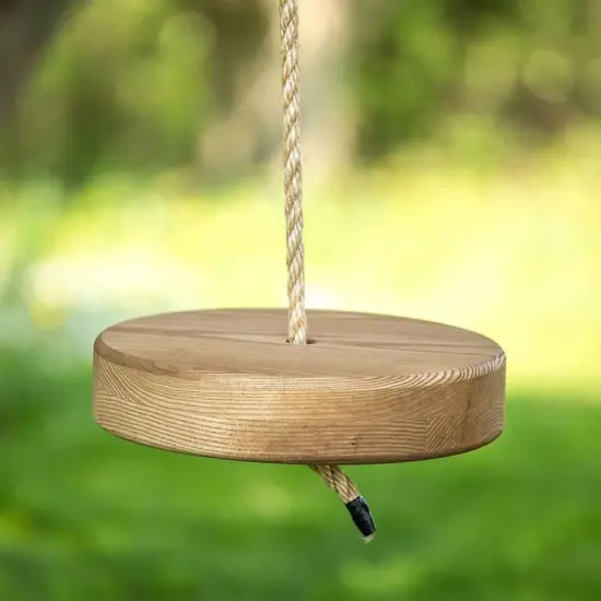 Lehman's Old-Fashioned Hand Crafted Round Ash Wood Outdoor Play Tree Swing {1}