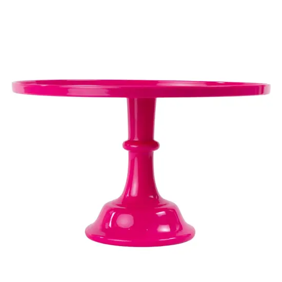 Bright Hot Pink Melamine Pedestal Cake Stand – 11.5" Wide, Lightweight, BPA-Free, Dishwasher Safe, Party Ready {1}