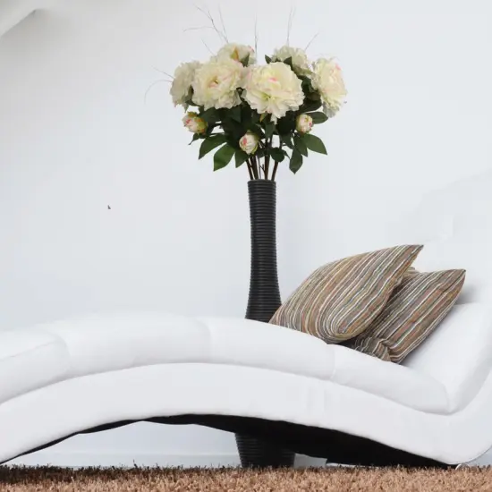 Lifelike 30" Cream and Pink Silk Peony Stem - Perfect for Floral Arrangements and DIY Crafts" {2}