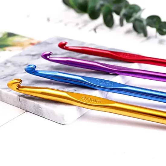14 pcs Multicolor Aluminum Crochet Hooks Knitting Needles Craft Yarn 2-10mm &hellip; {5}