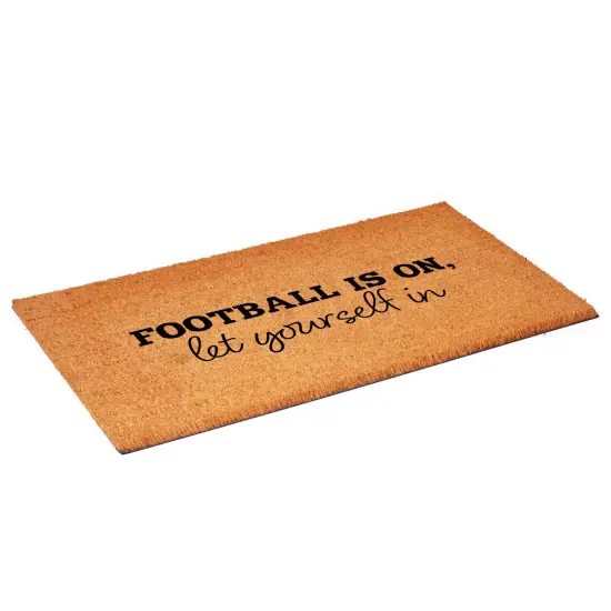 Football is on let yourself in Doormat {4}