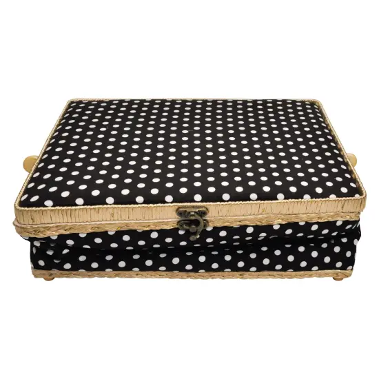 Folding Sewing Basket Dots - black/white {3}