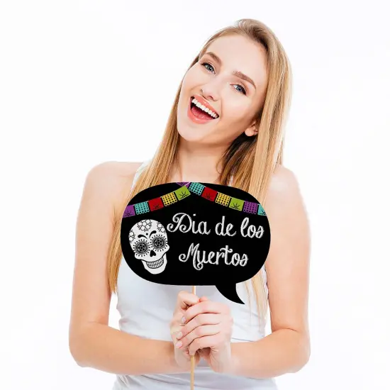 Big Dot of Happiness Day of the Dead - Sugar Skull Photo Booth Props Kit - 20 Count {4}