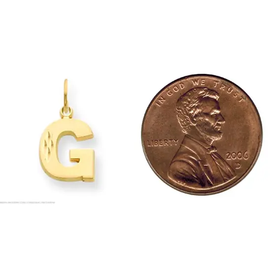 14K Gold Initial G Charm Jewelry FindingKing 20mm x 10mm {2}