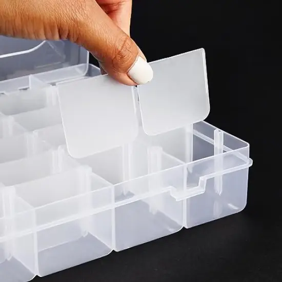 3 Pack Jewelry Organizer Box for Earrings, Clear Plastic Bead Storage Containers for Crafts (36 Compartments) {3}