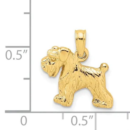 14K Gold Schnauzer Dog Charm German Doggy Pendant Jewerly 17mm x 15mm {4}