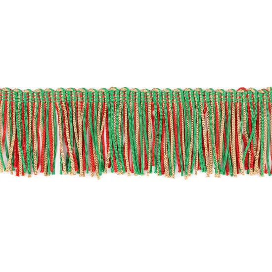 5 Yards of 2" Multicolor Chainette Fringe Trim | 5 yard cut Christmas Multi {1}