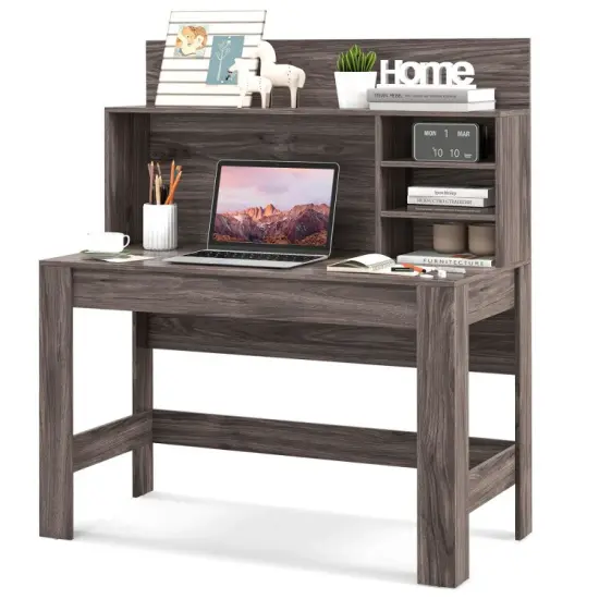 48 Inch Writing Computer Desk with Cable Management Hole Suitable for Any Room White {7}