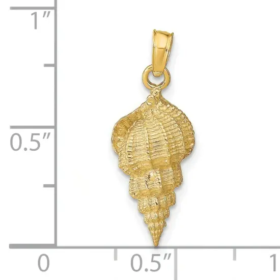 14K Gold Conch Shell Charm Seashell Beach Pendant New 24 X 9mmJewerly {4}