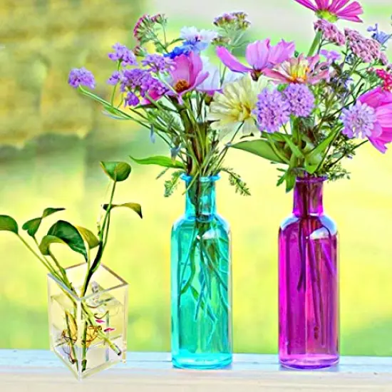 2 Pack Clear Acrylic Pencil Pen Holder Cup,Desk Accessories Holder,Makeup Brush Storage Organizer,Modern Design Desktop Stationery Organizer for Office School Home Supplies,2.6x 2.6x 4 inches {4}