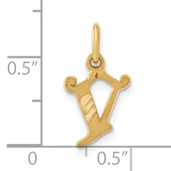 14K Gold Initial V Charm Jewelry FindingKing 17mm x 10mm {3}